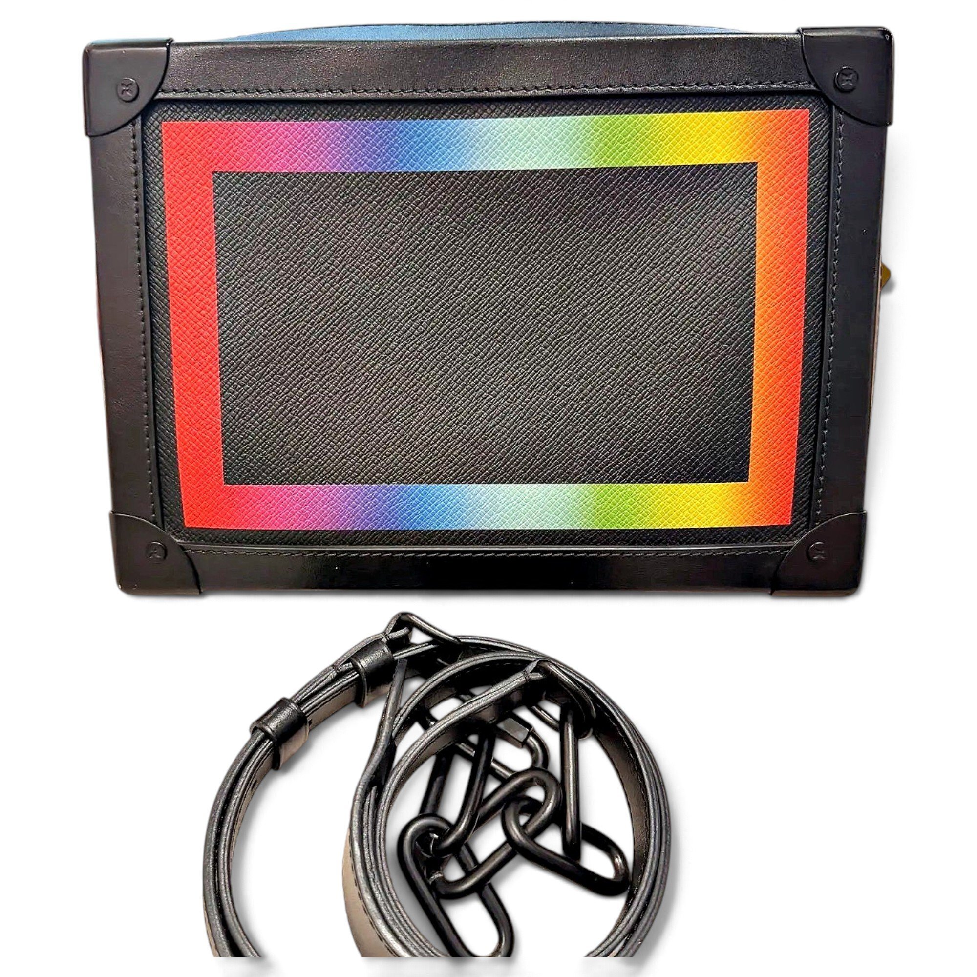 Side Trunk leather handbag