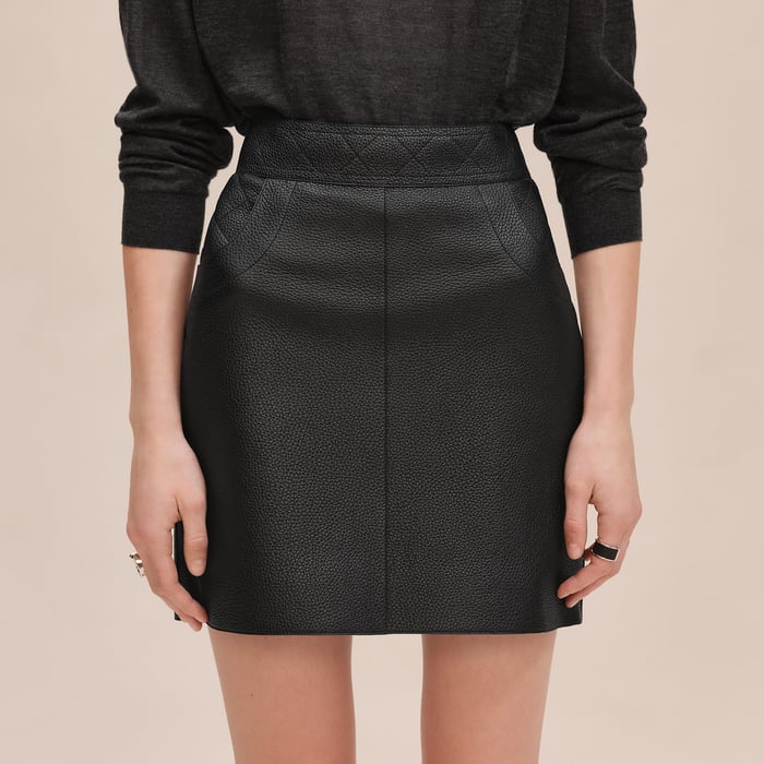 Noir Miniskirt With Quilted Detail