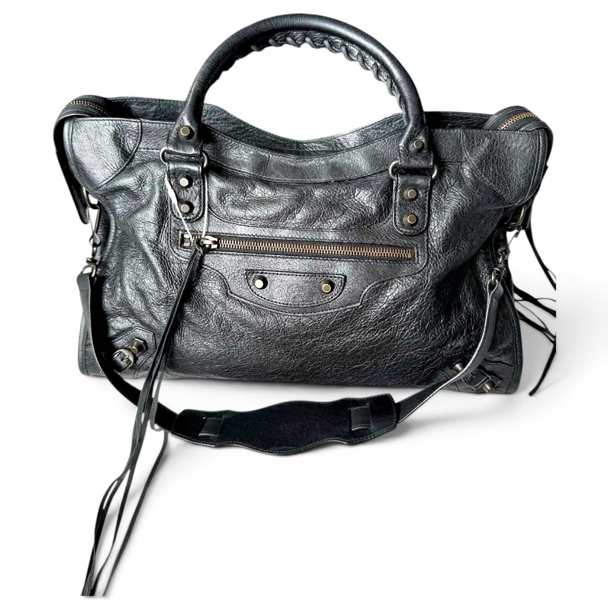 City leather handbag