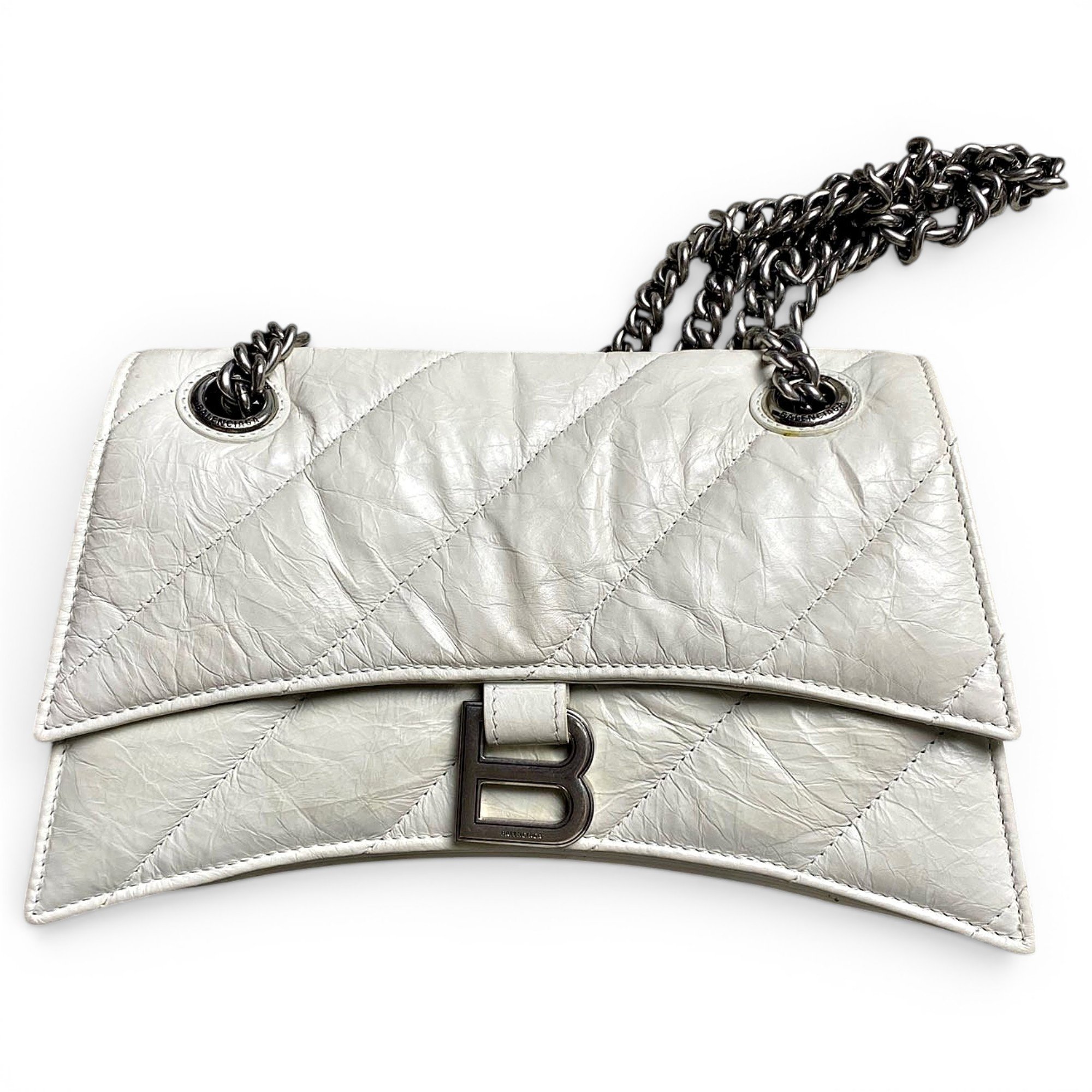 Crush leather handbag