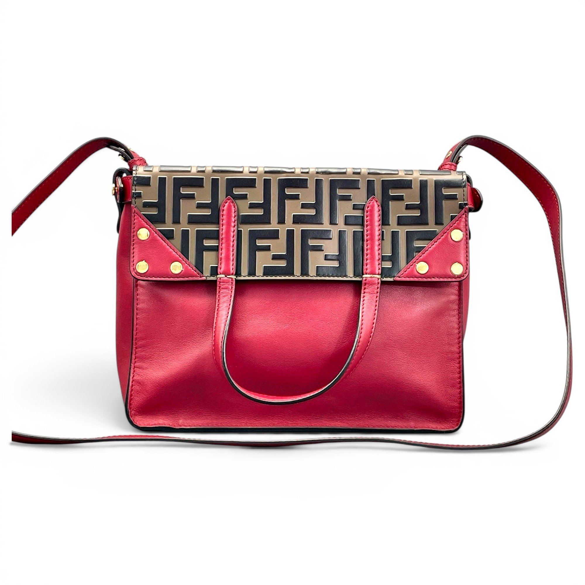 Flip leather handbag