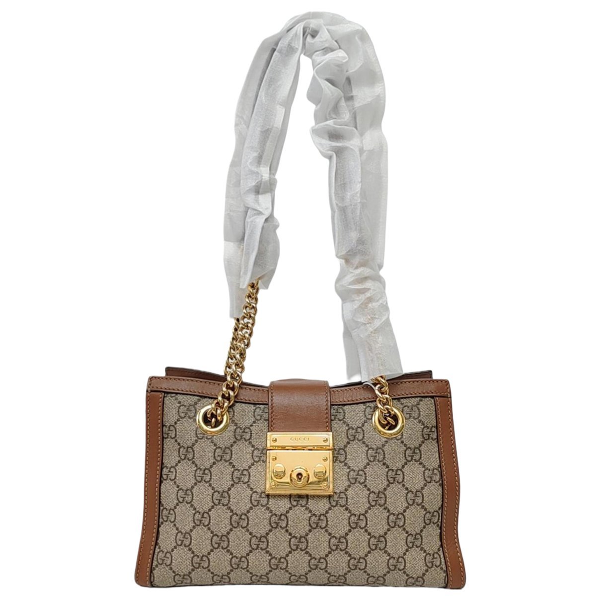 Padlock leather handbag