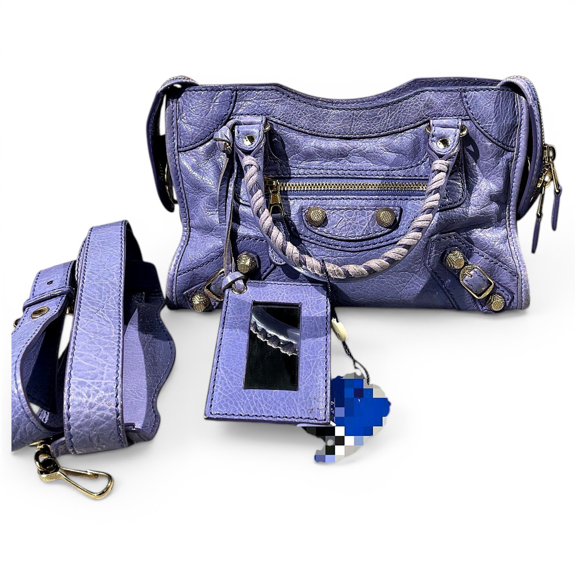 City leather handbag