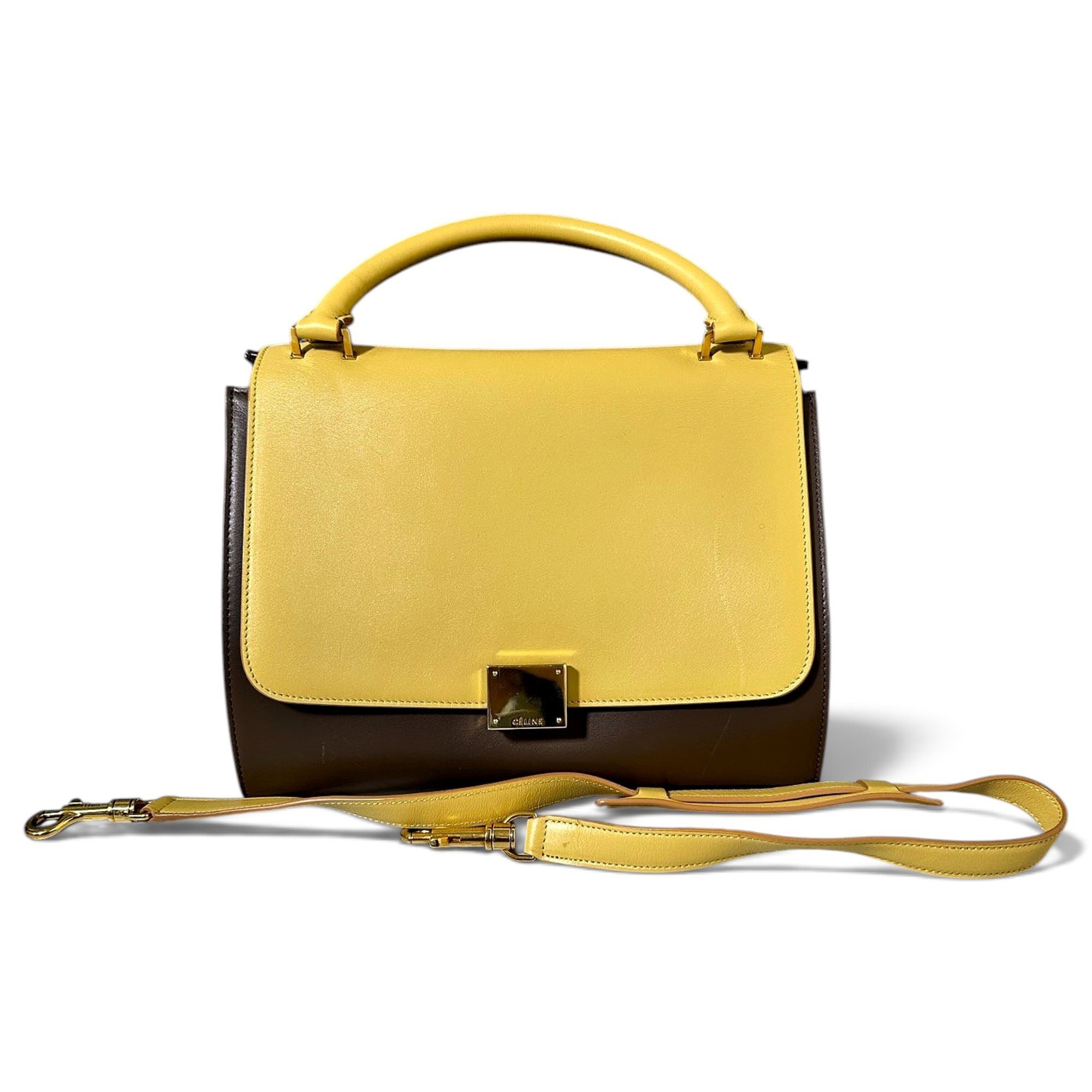 Trapèze leather handbag