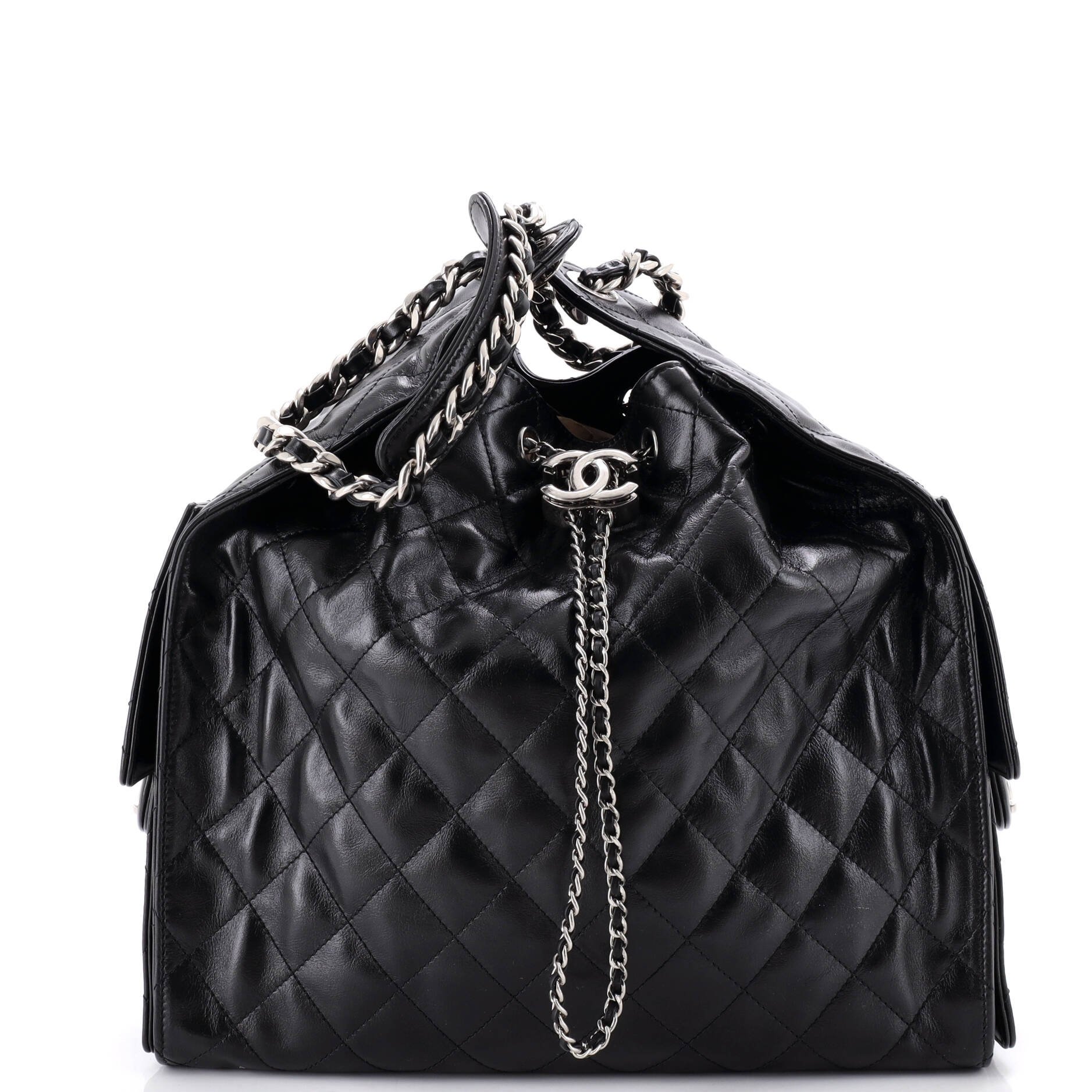 25 Hobo Bag Quilted Shiny Crumpled Calfskin Medium