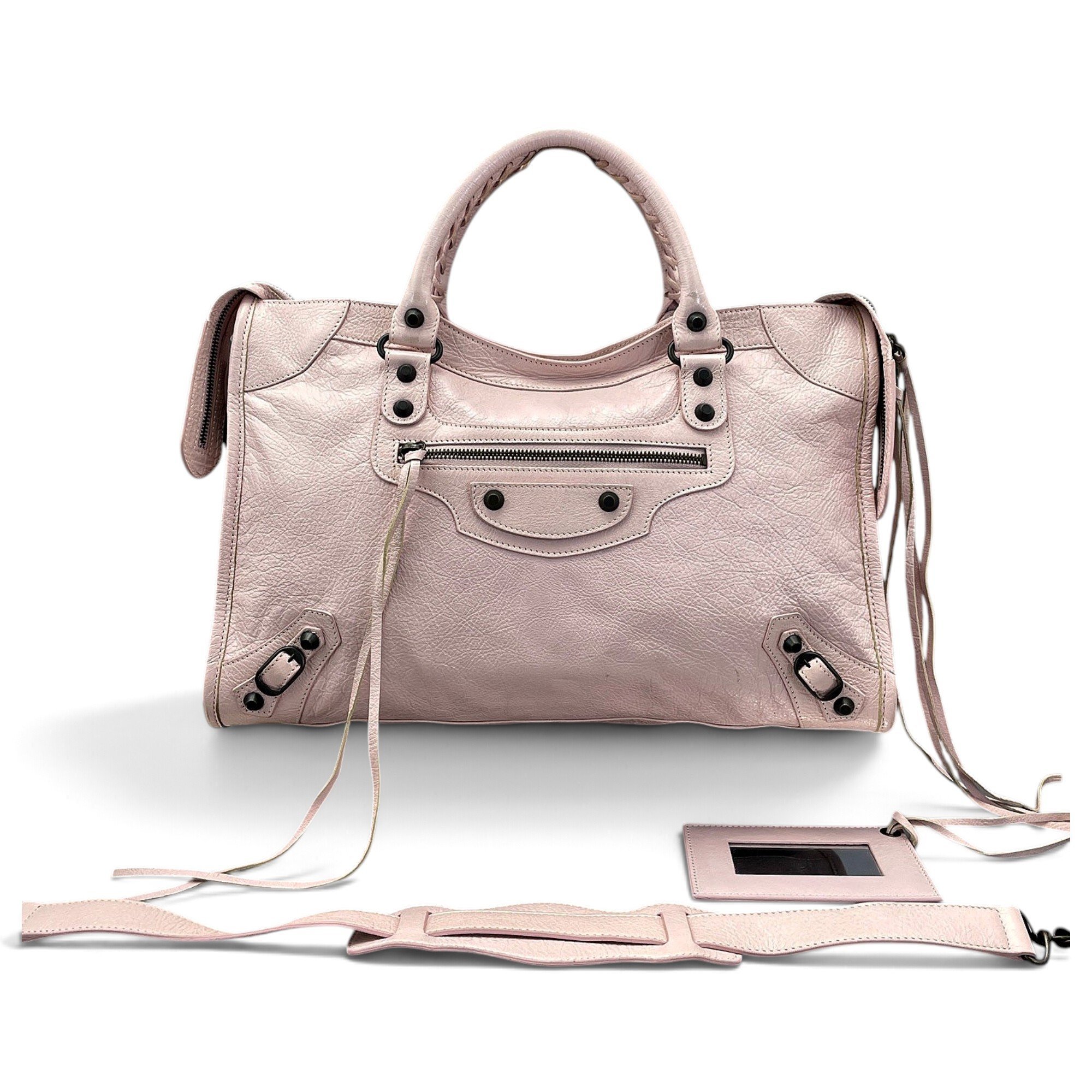 City leather handbag
