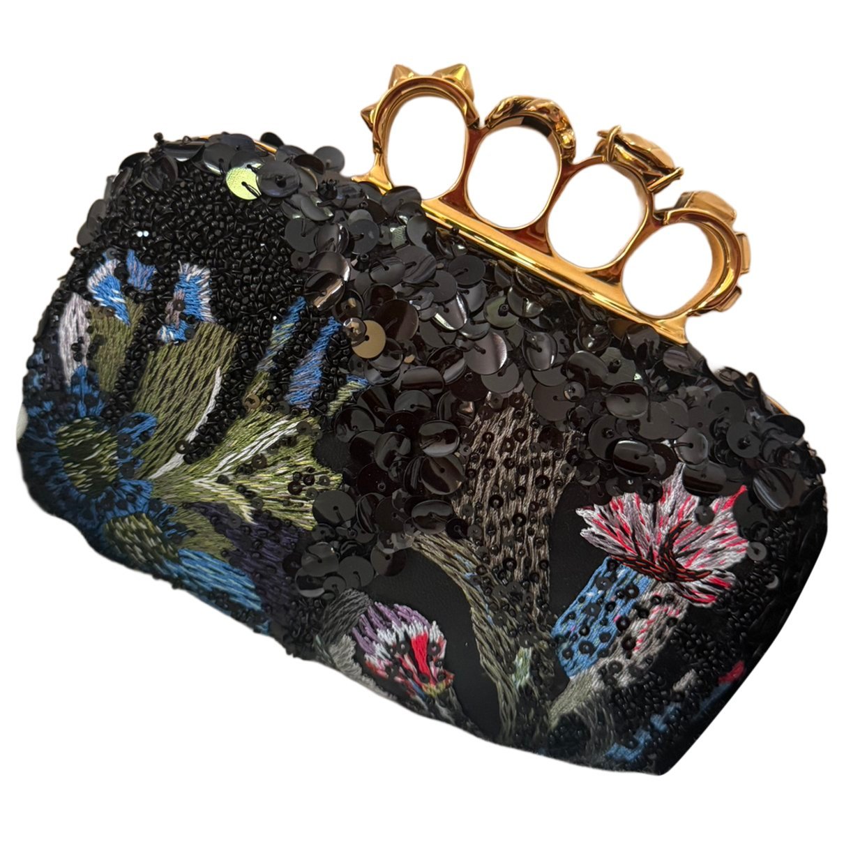 Knuckle silk clutch bag