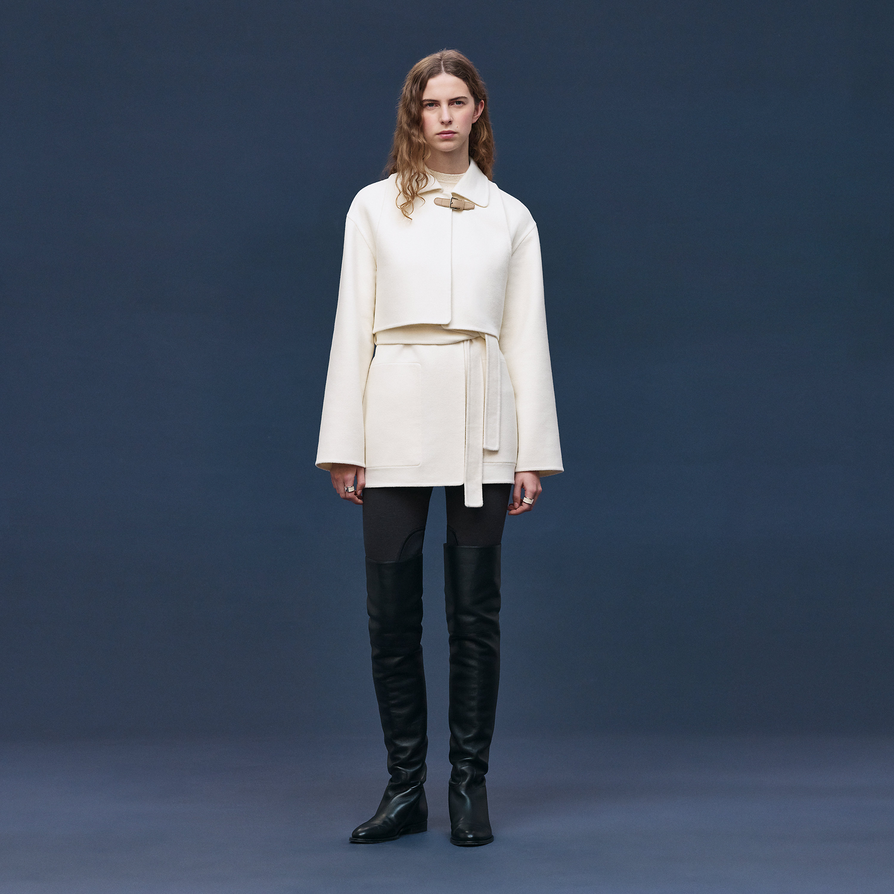 Trench modular cashmere coat