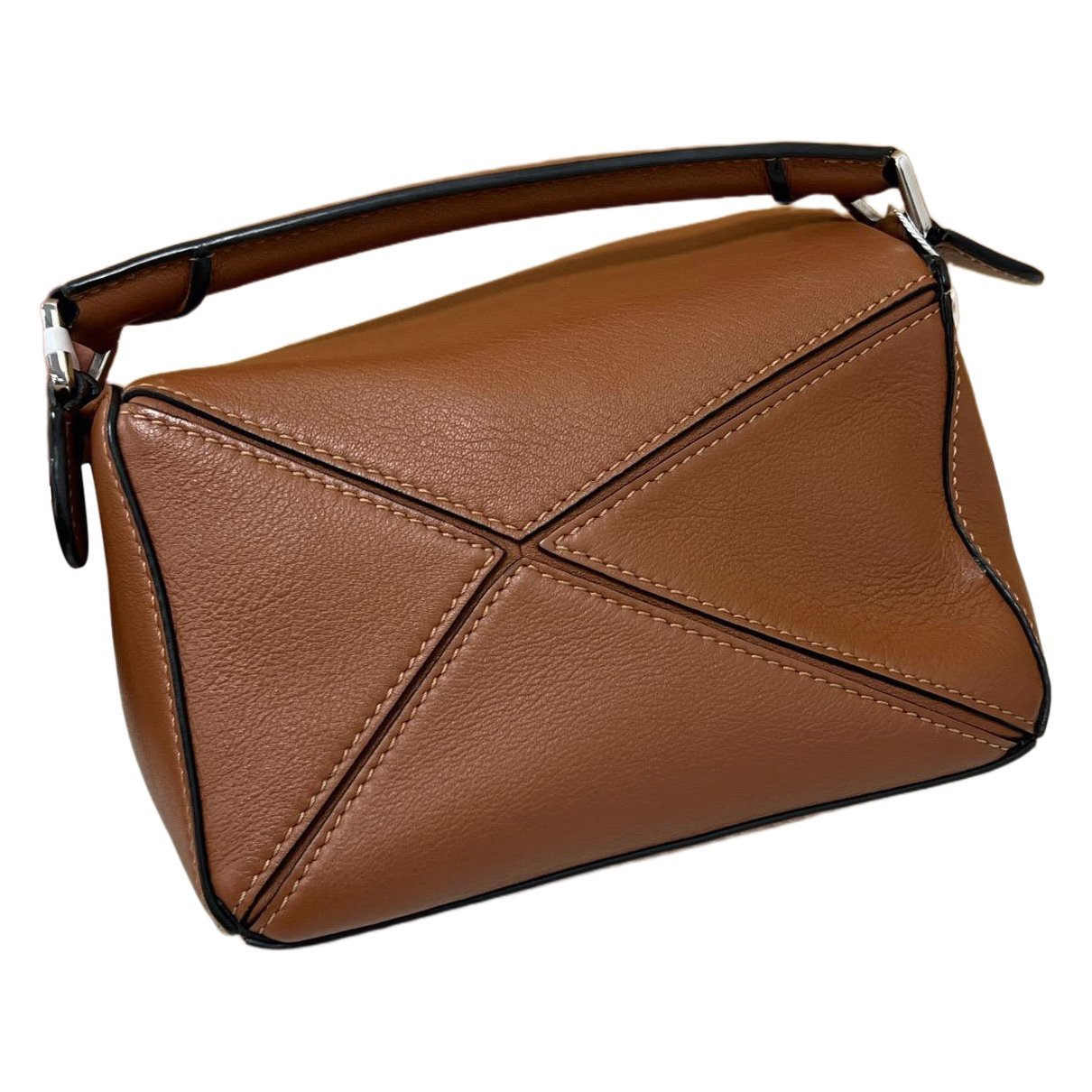 Puzzle leather handbag