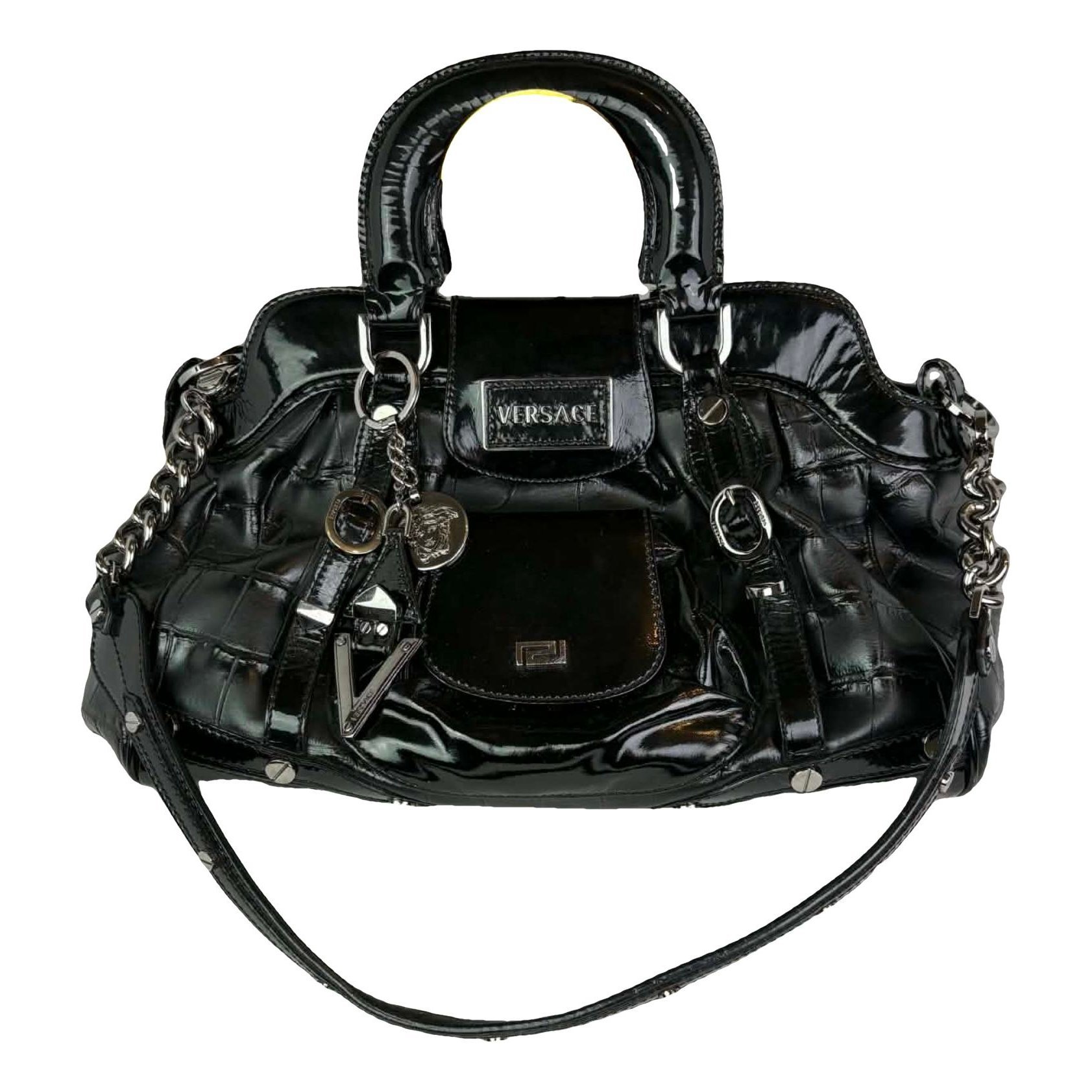 Patent leather handbag