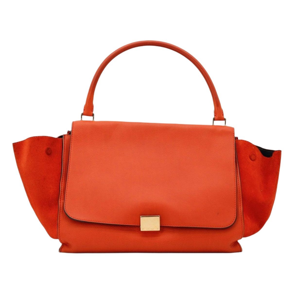 Trapèze leather handbag