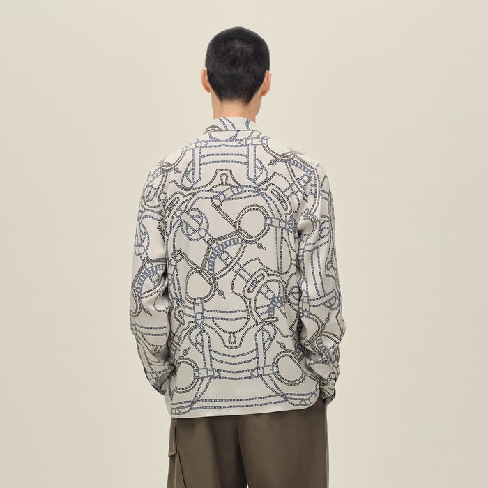 Café "Eperon d'Or Quadrilignes" Straight Cut Shirt