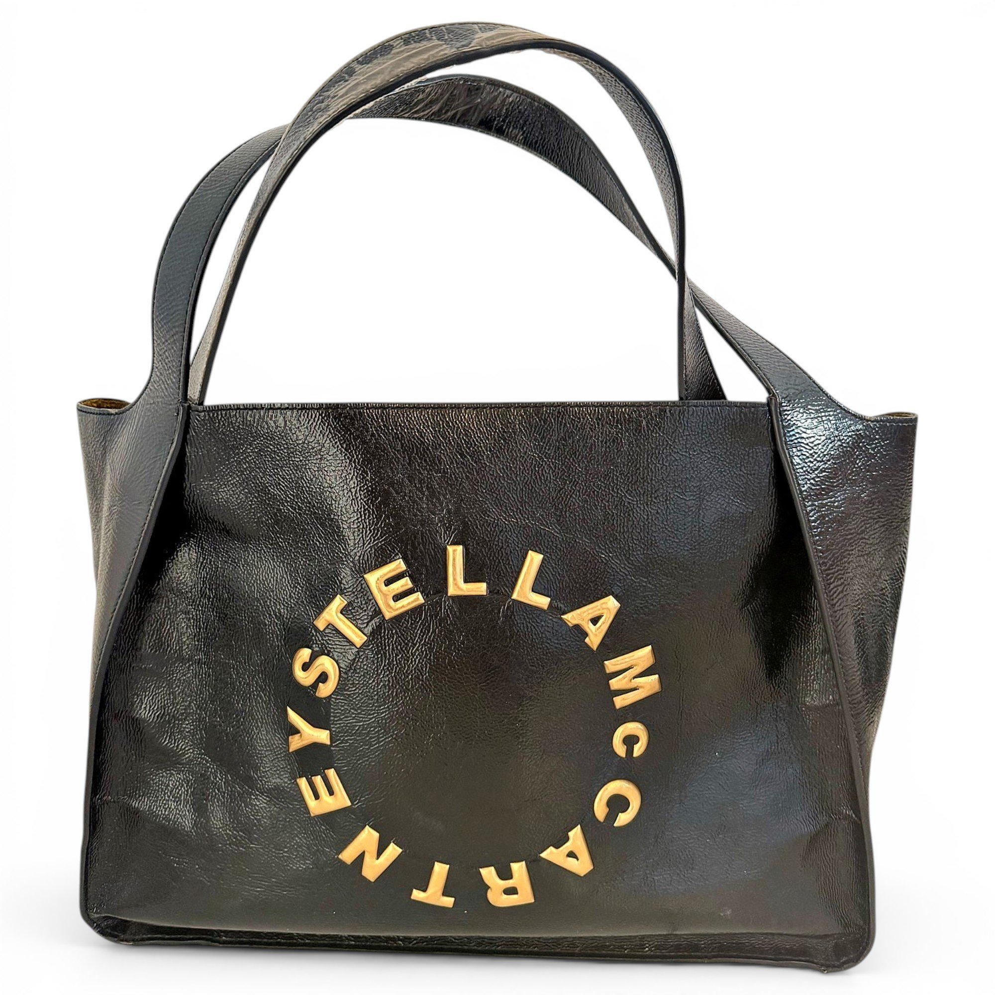 Logo vegan leather tote