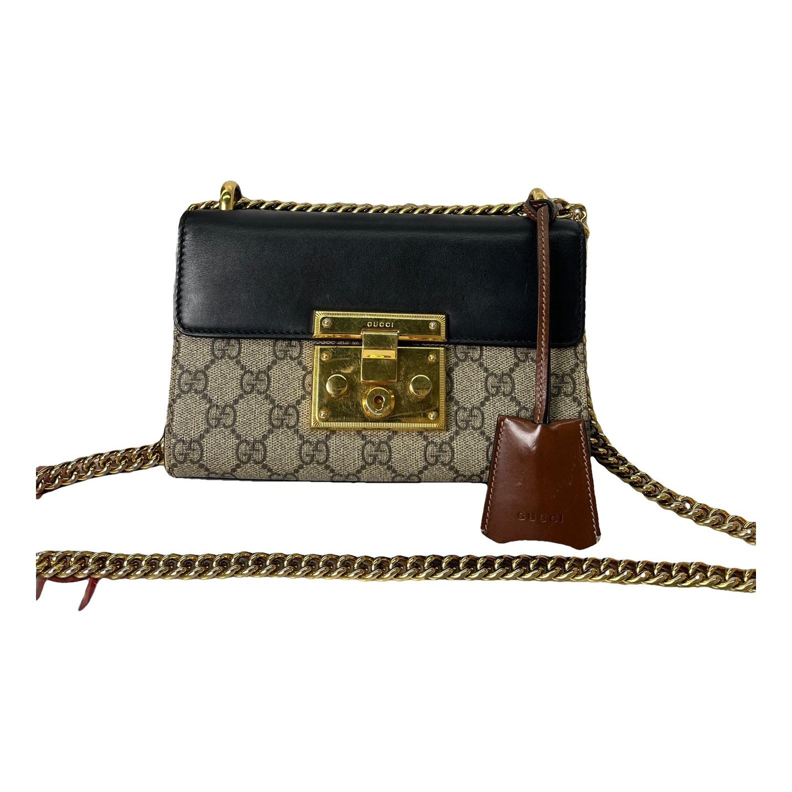 Padlock leather handbag