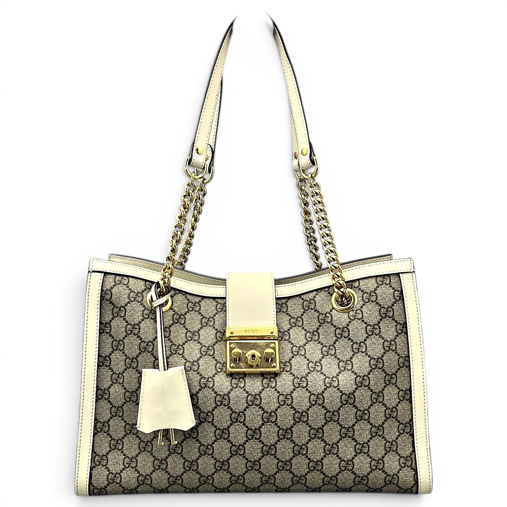 Padlock leather handbag