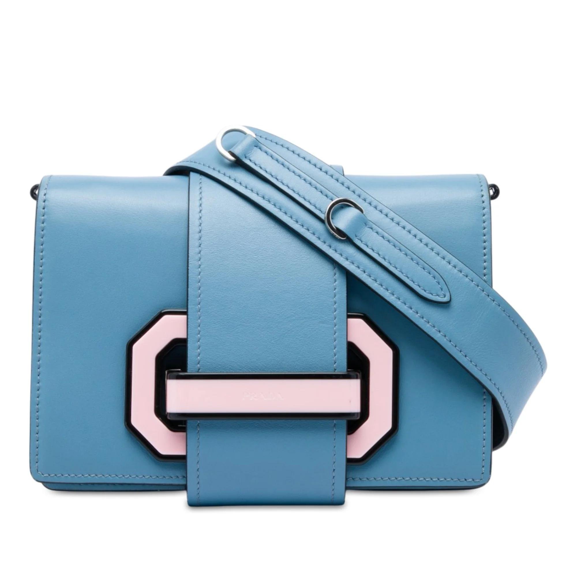 Ribbon leather crossbody bag