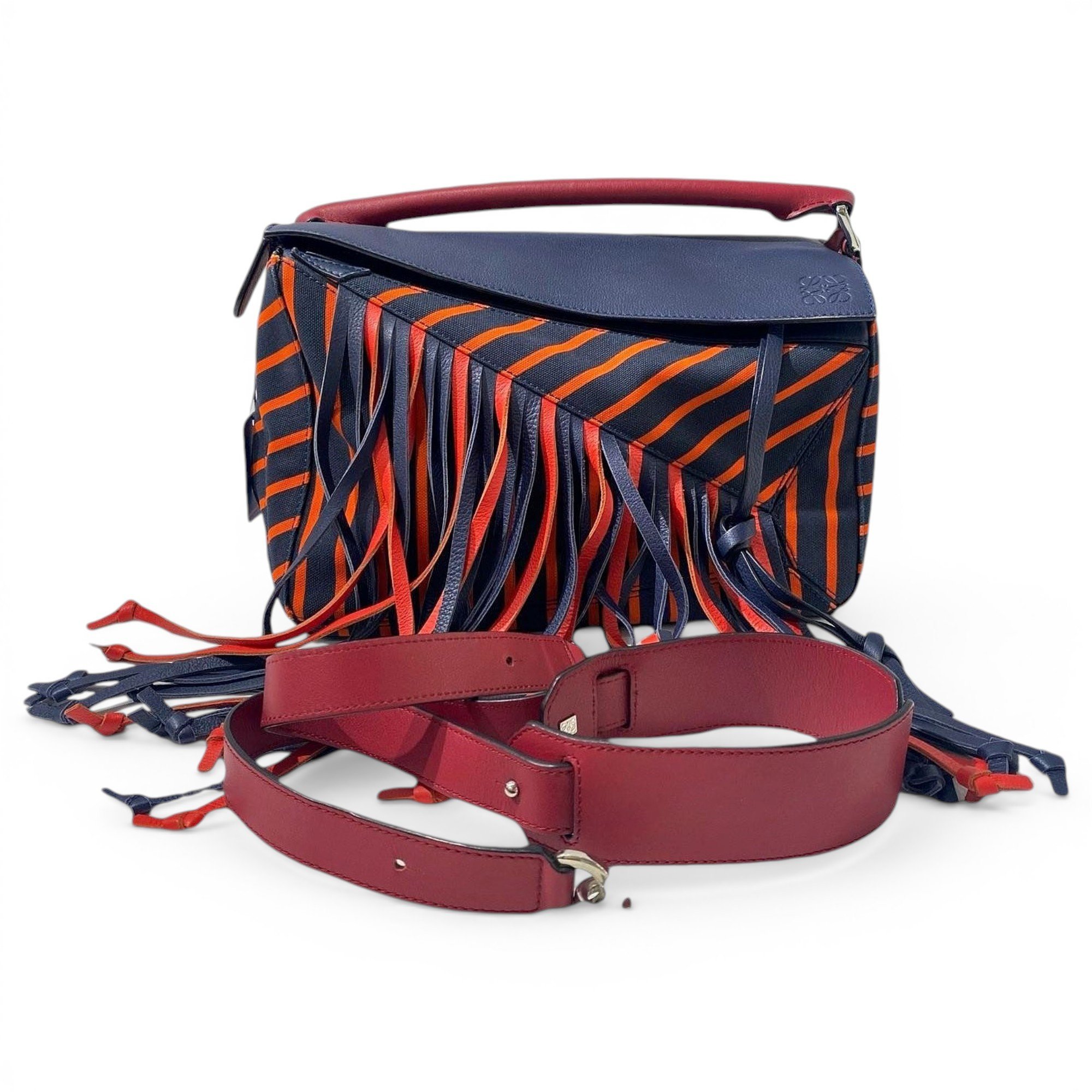 Puzzle leather handbag