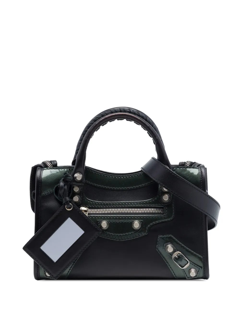 2015 Mini Lambskin and Patent Motocross Giant 21 City satchel