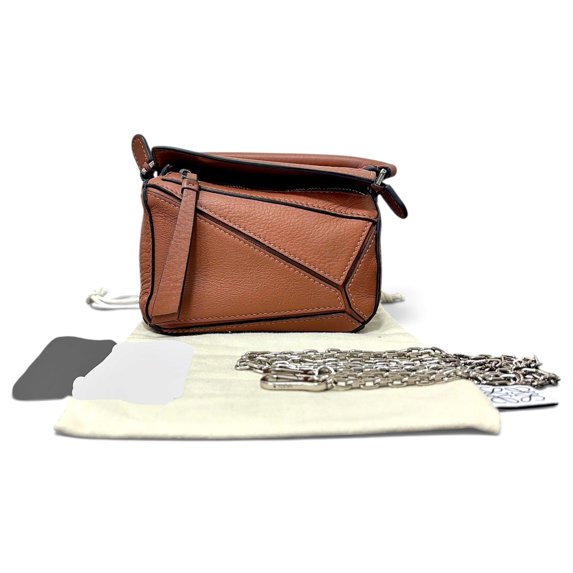Puzzle leather handbag