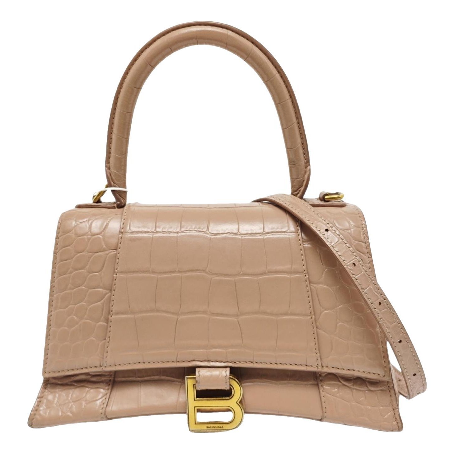 Hourglass leather handbag