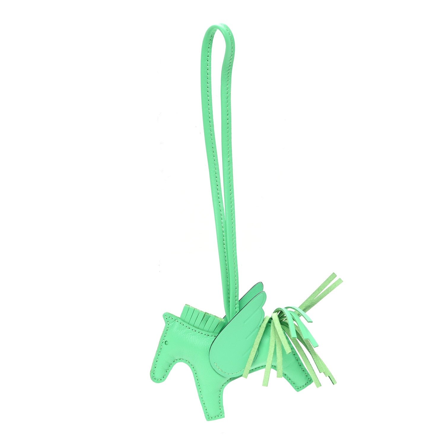 Hermes Milo Lambskin Grigri Rodeo Pegase Horse Bag Charm PM Vert Comic