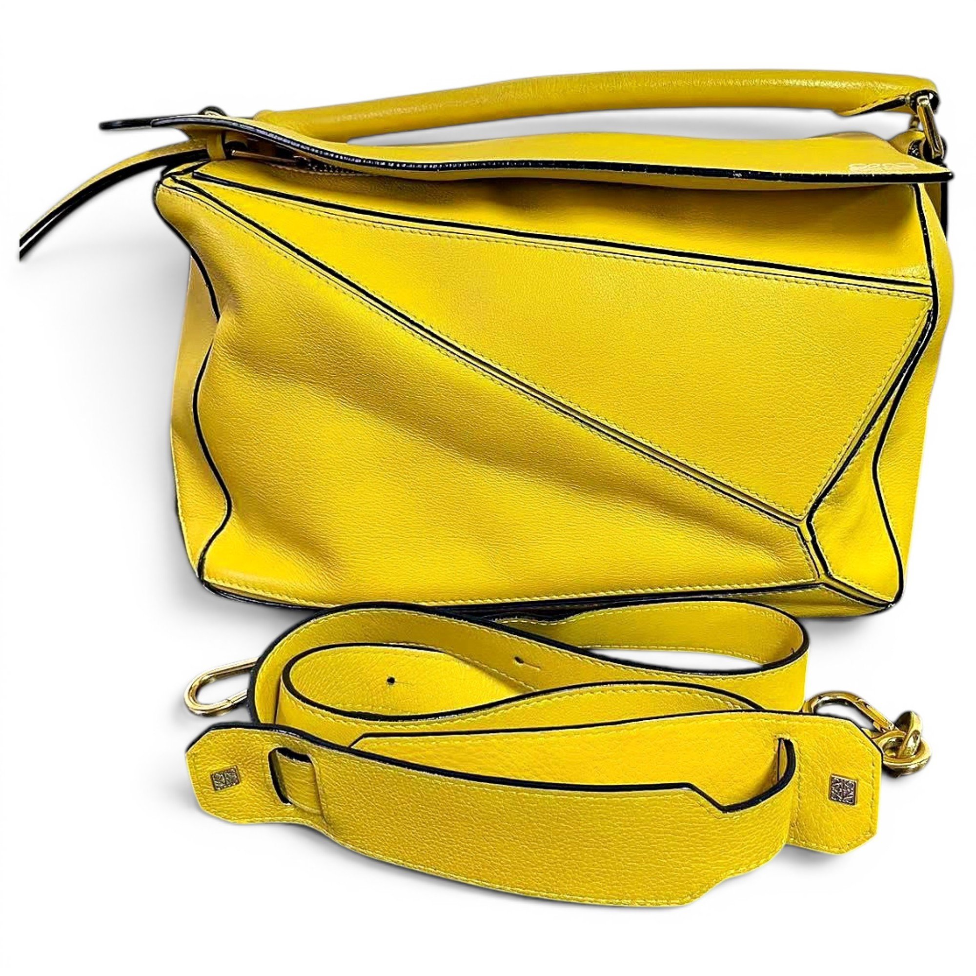 Puzzle leather handbag