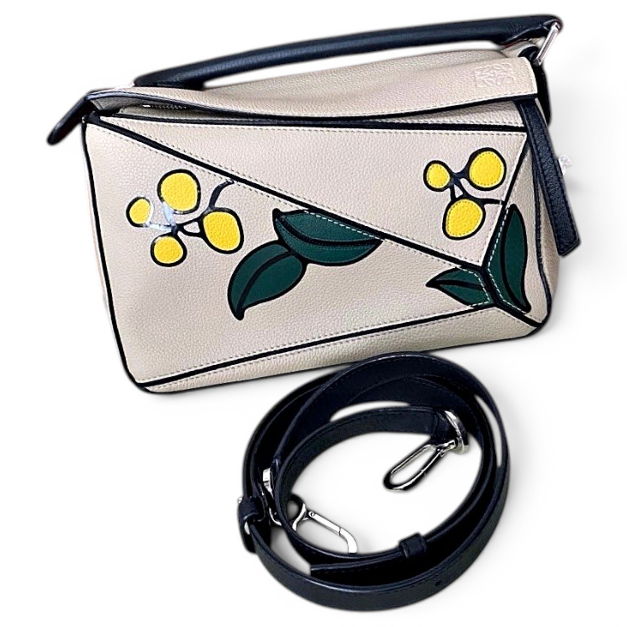 Puzzle leather handbag