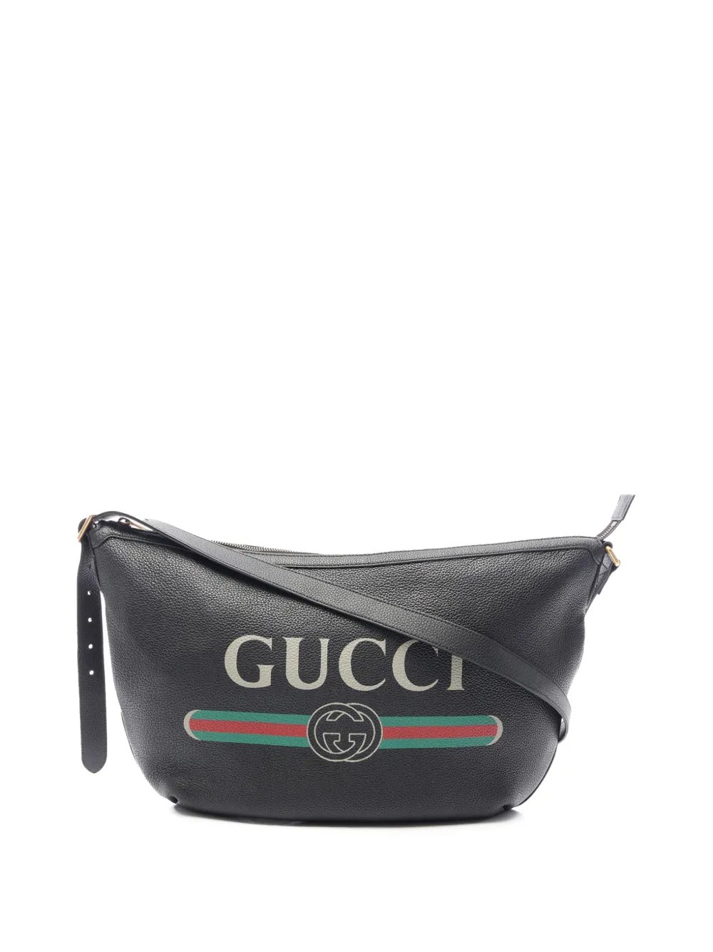 2000-2015 Grained Calfskin Logo Half Moon crossbody bag