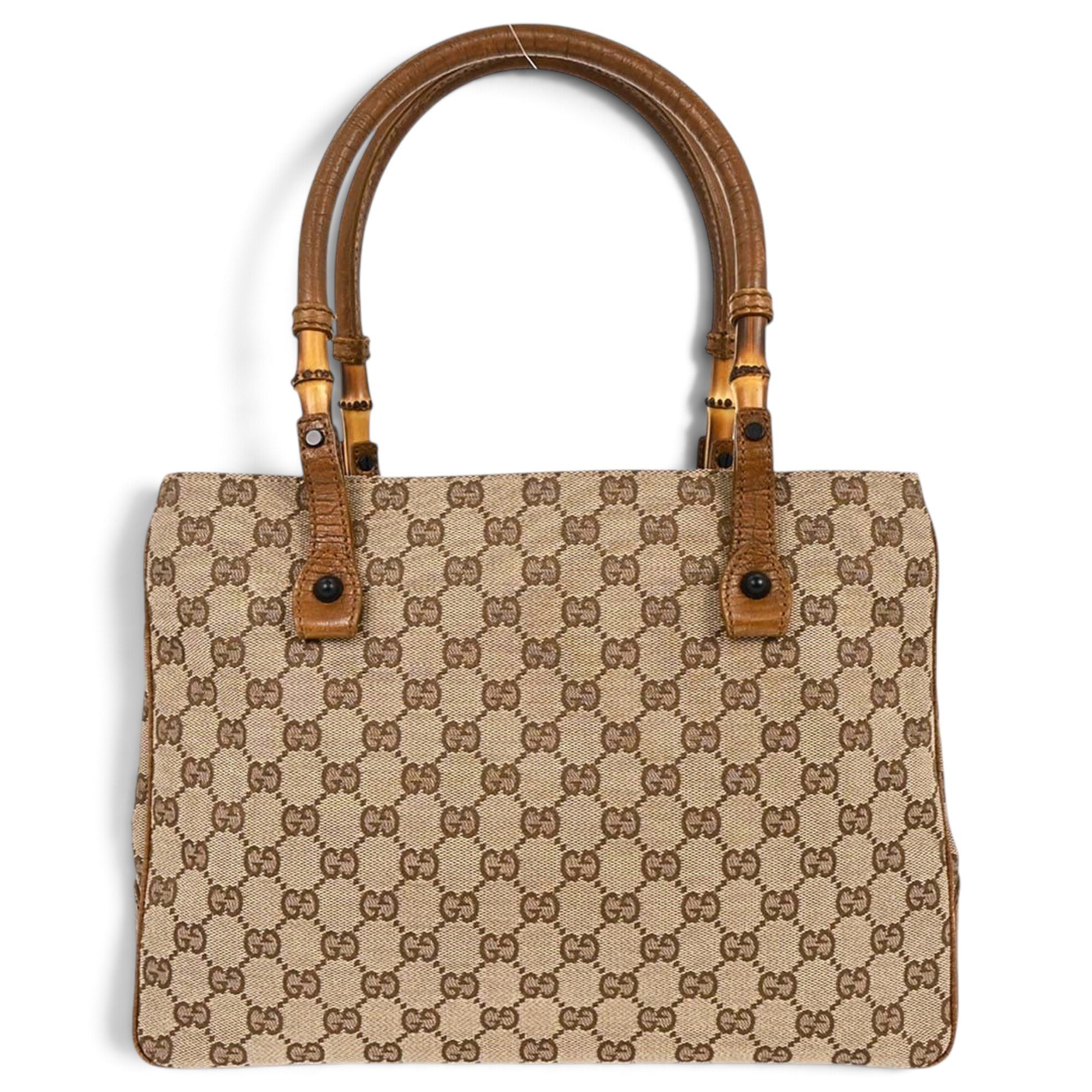 Bamboo Top Handle leather handbag