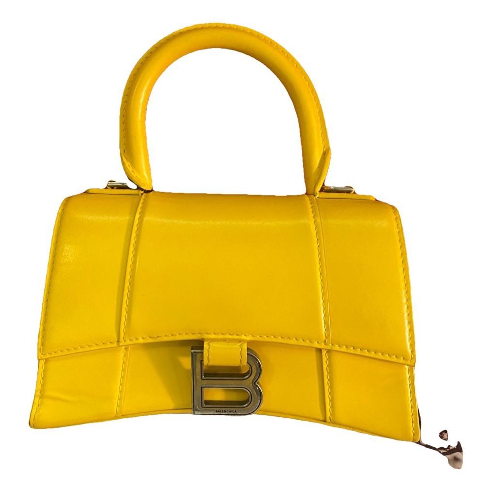Hourglass leather handbag