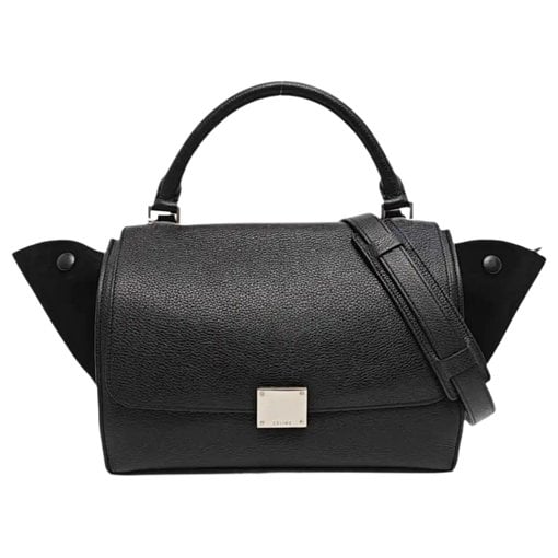 Trapèze leather handbag