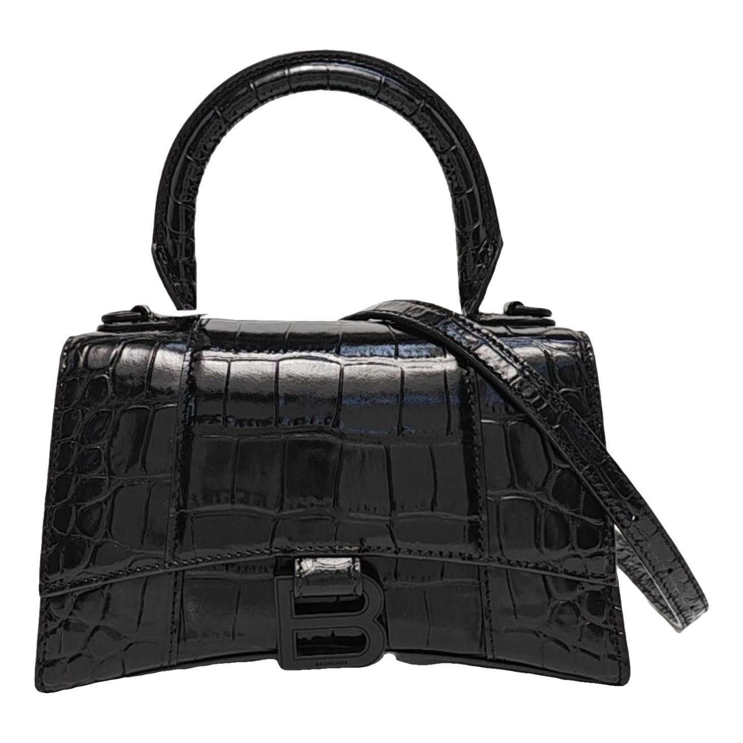 Hourglass leather handbag