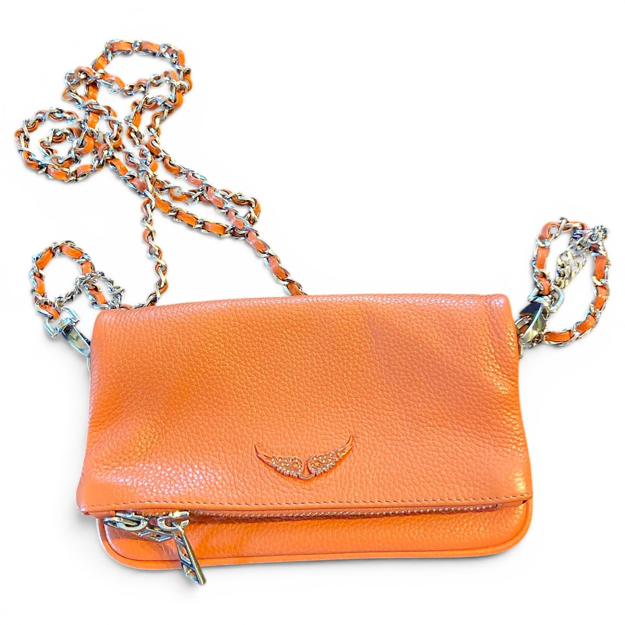 Rock leather clutch bag