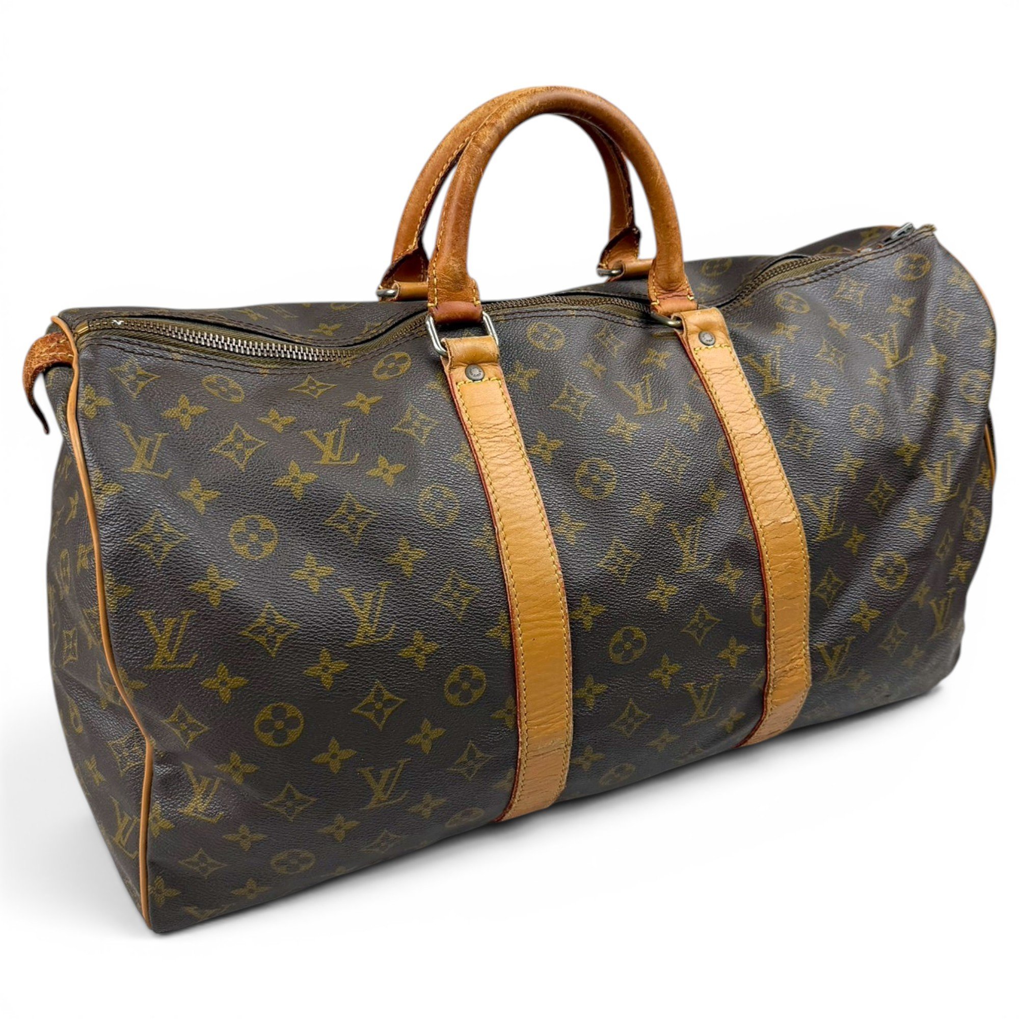 Keepall leather travel bag