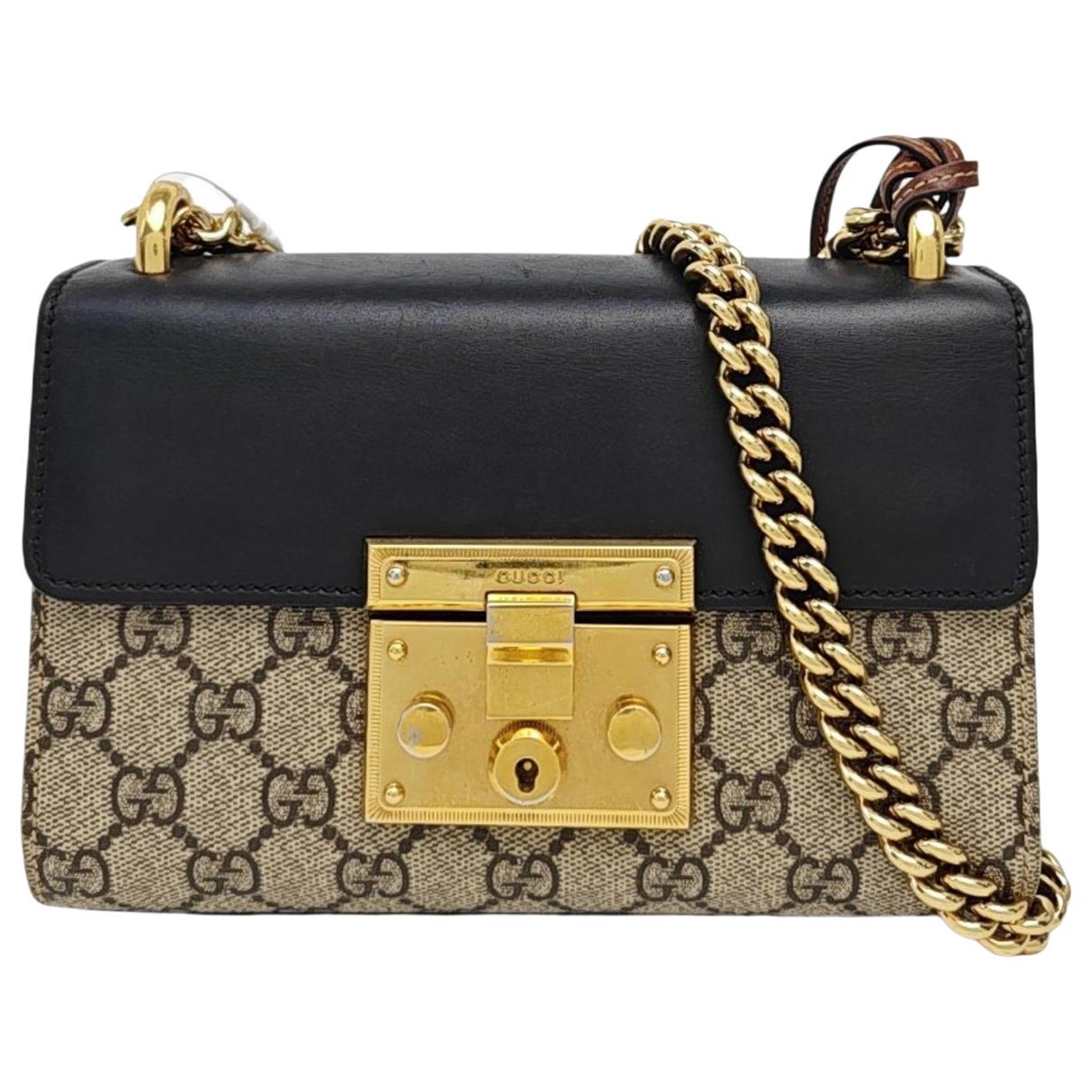 Padlock leather handbag