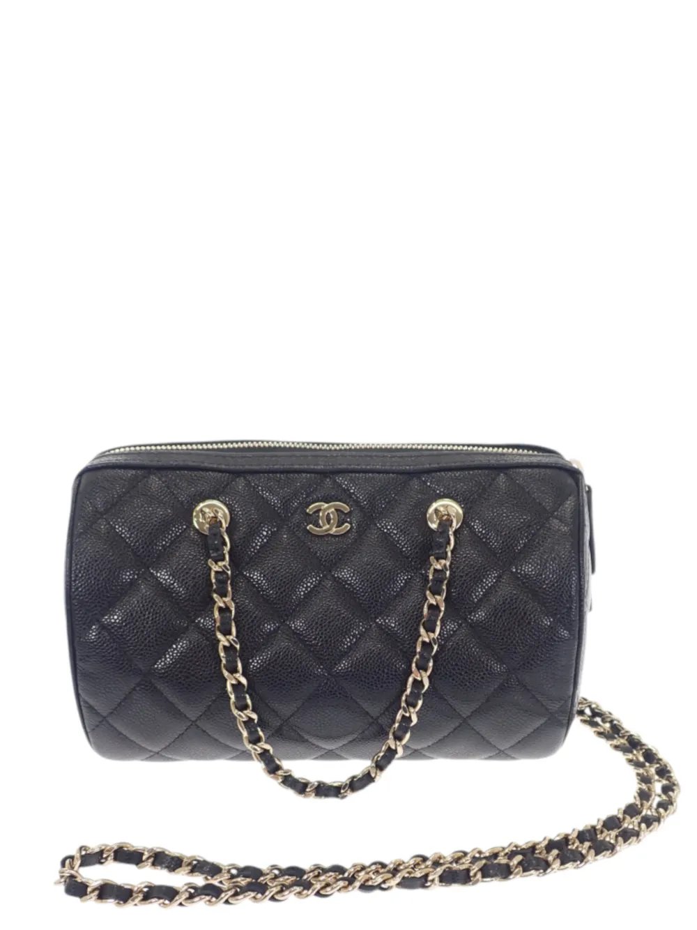 2021-2026 CC Quilted Caviar Barrel Clutch With Chain satchel