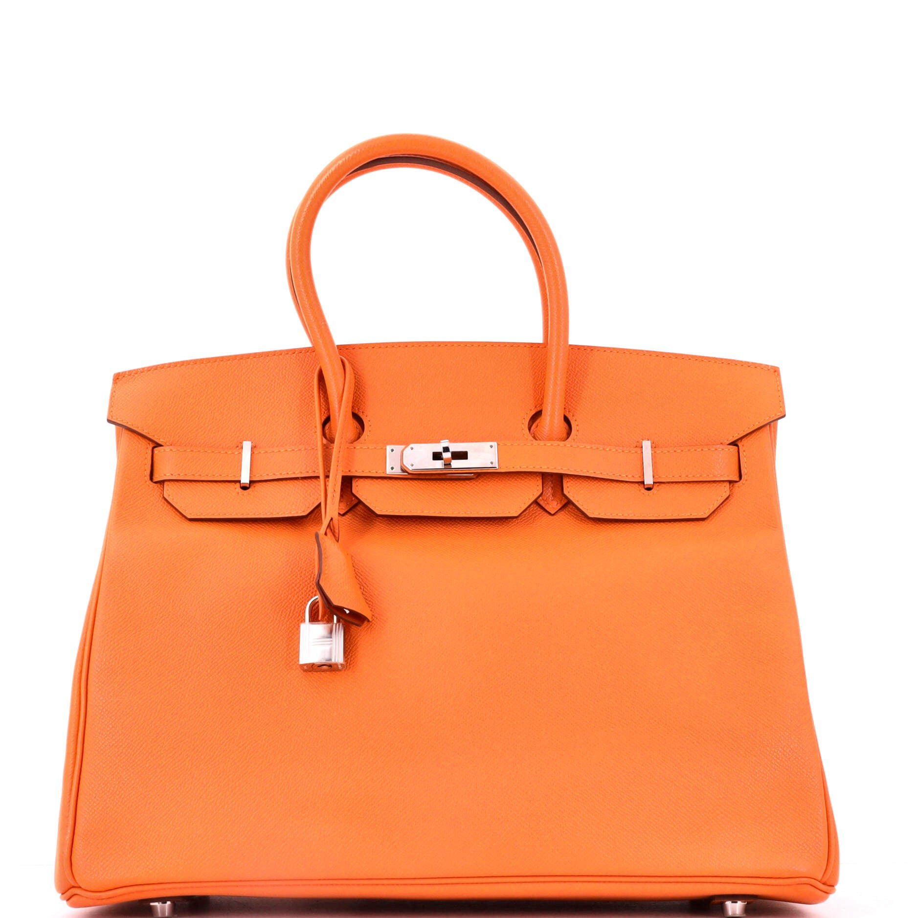 Hermes Birkin Handbag Orange H Epsom with Palladium Hardware 35