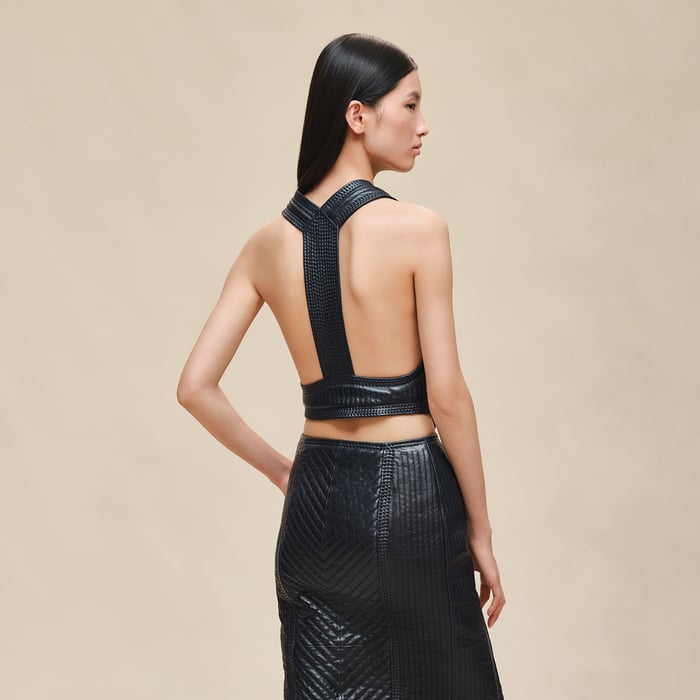 Bleu Noir Quilted Cargo Vest