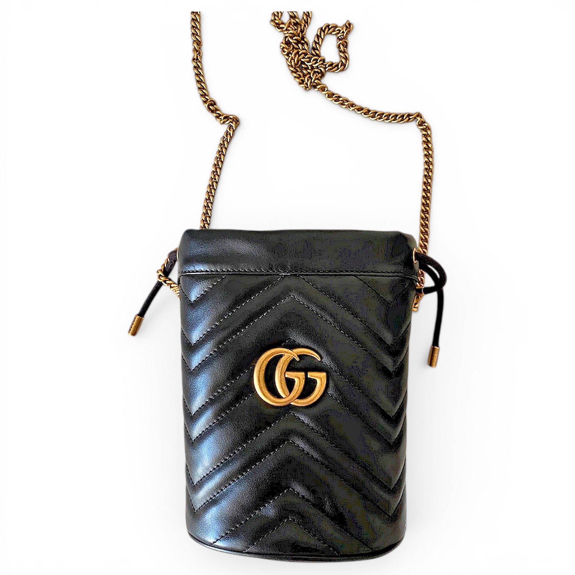 GG Marmont Chain Bucket leather crossbody bag