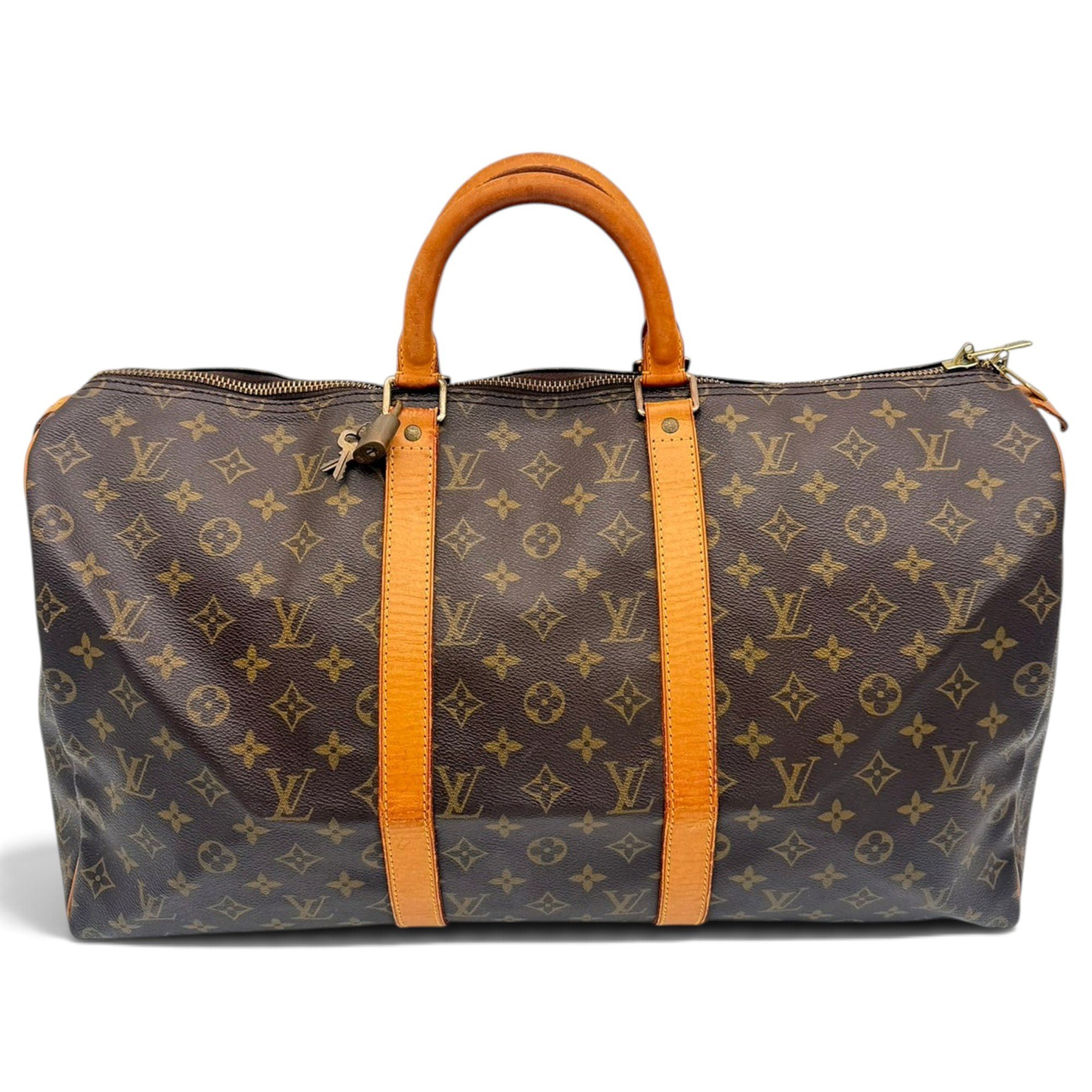 Keepall leather travel bag