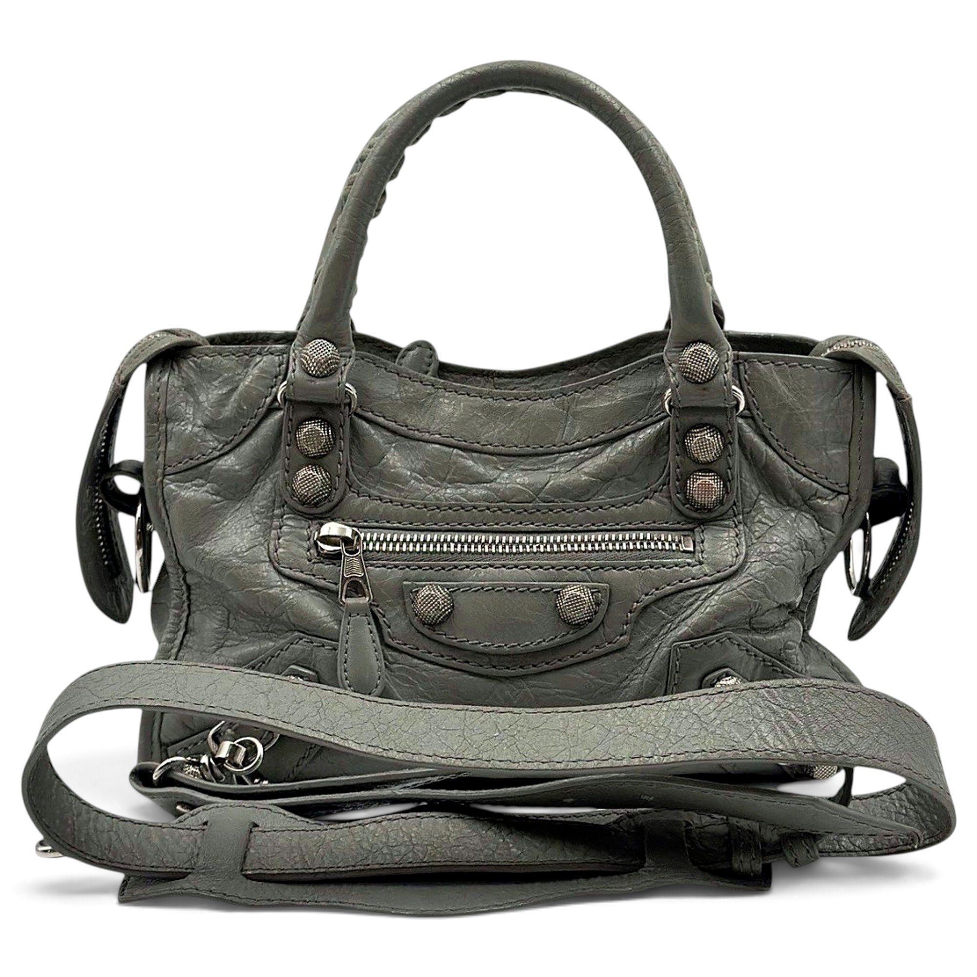 City leather handbag