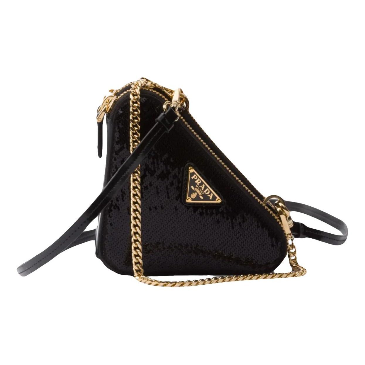 Triangle leather handbag