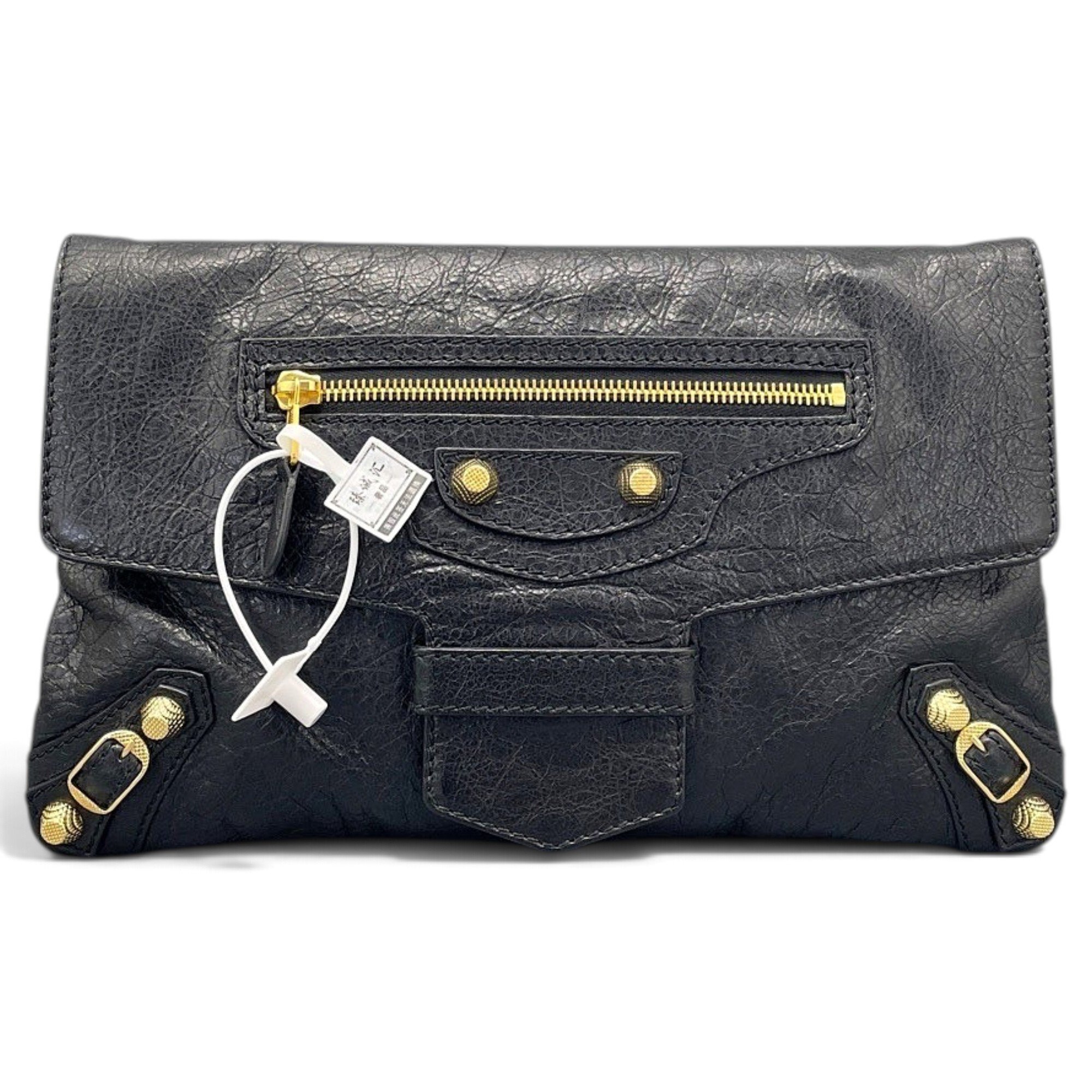 Envelop leather clutch bag