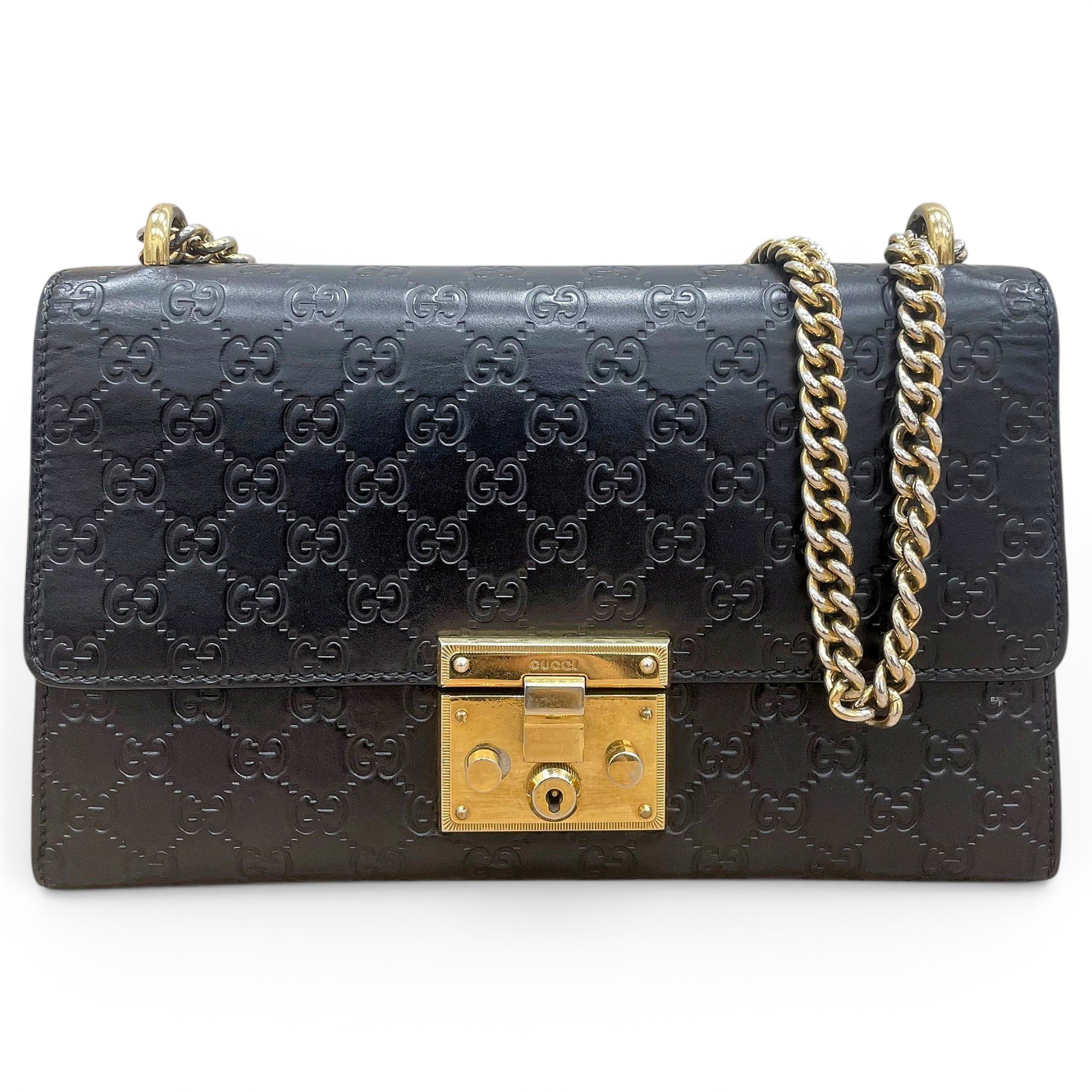 Padlock leather handbag