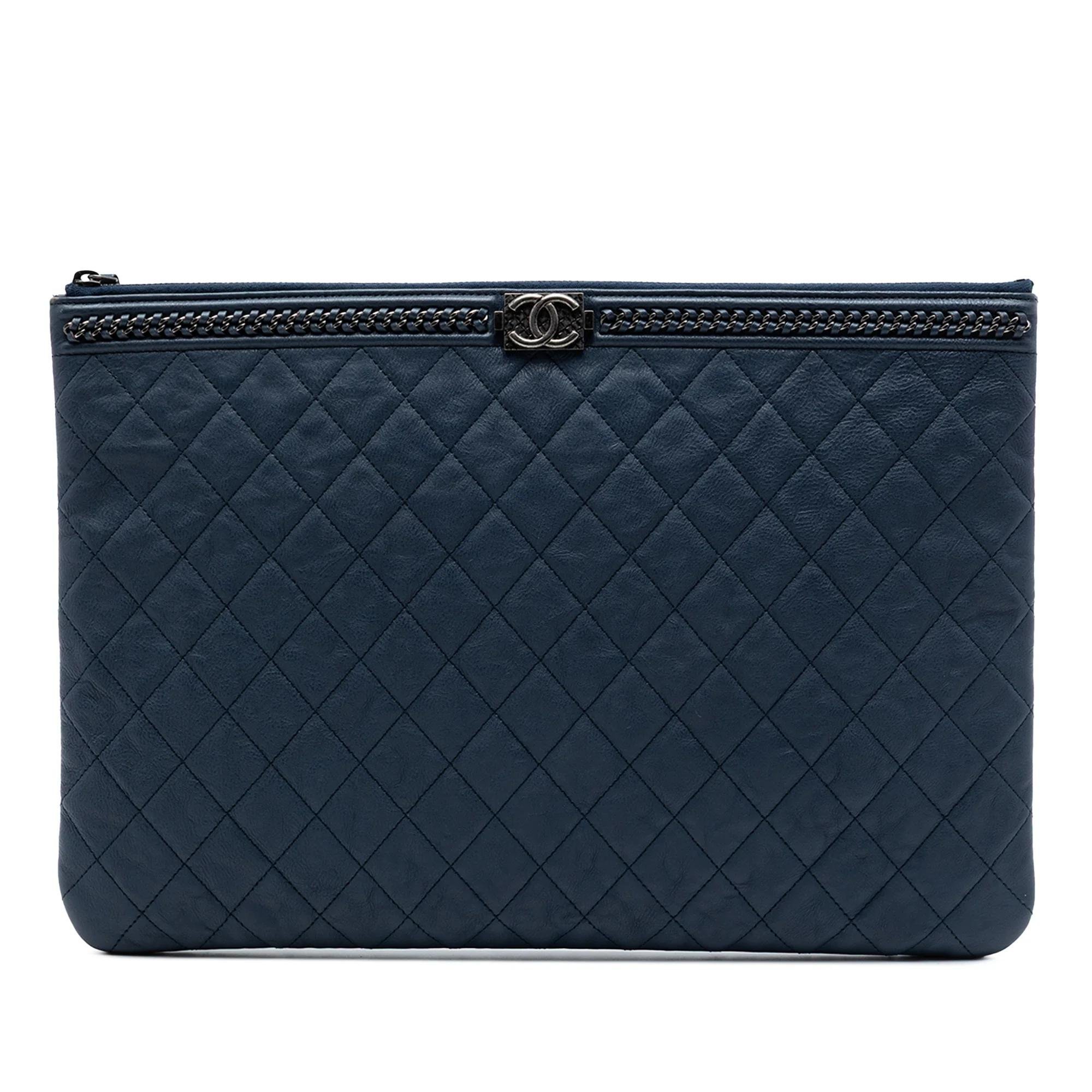 Boy pony-style calfskin clutch bag