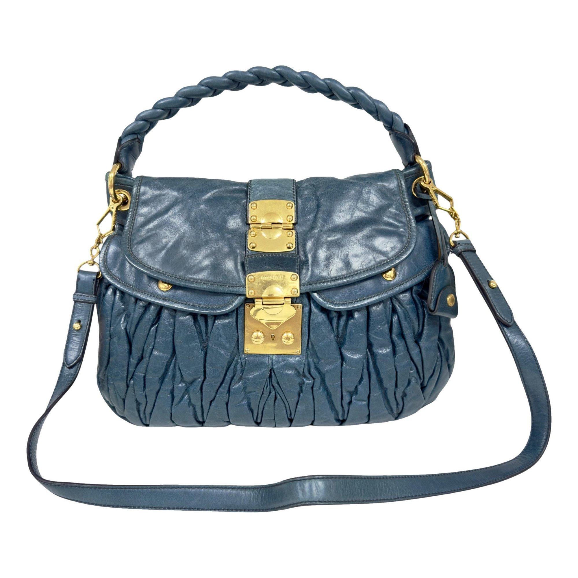 Coffer leather handbag