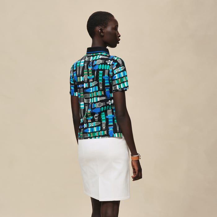Noir "Bride a Bloc" Micro Zipped Polo Shirt