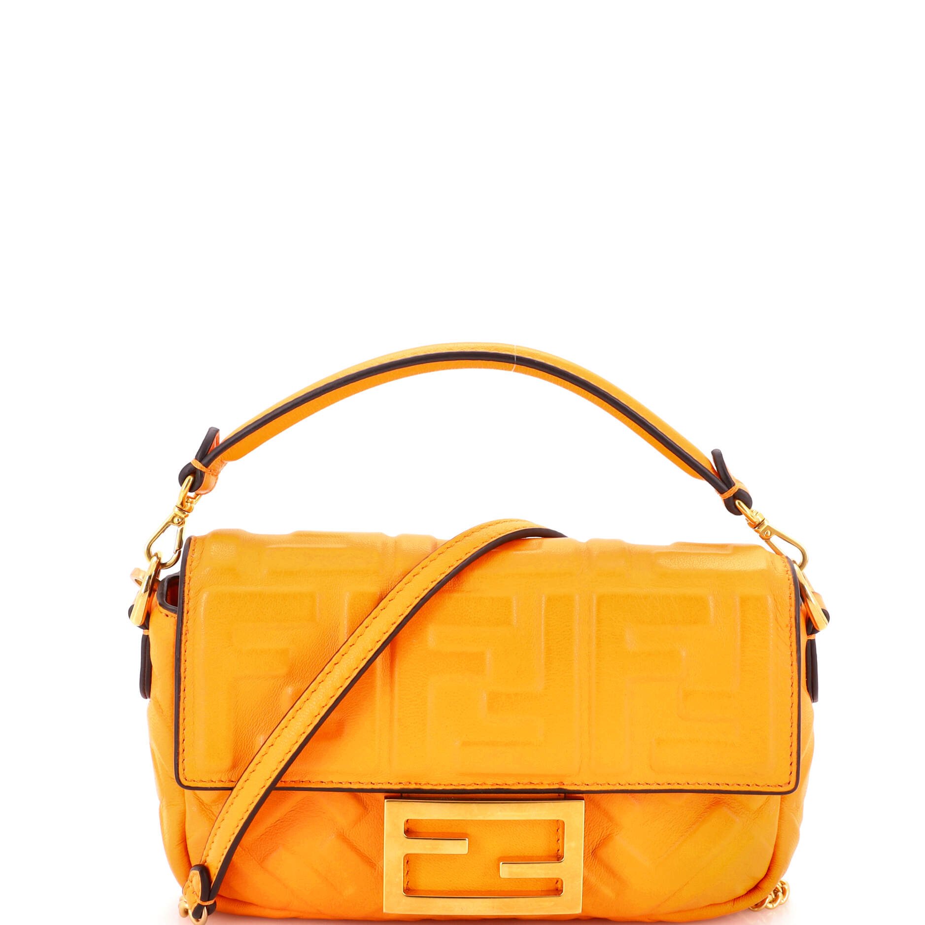 Baguette NM Bag Zucca Embossed Leather Mini