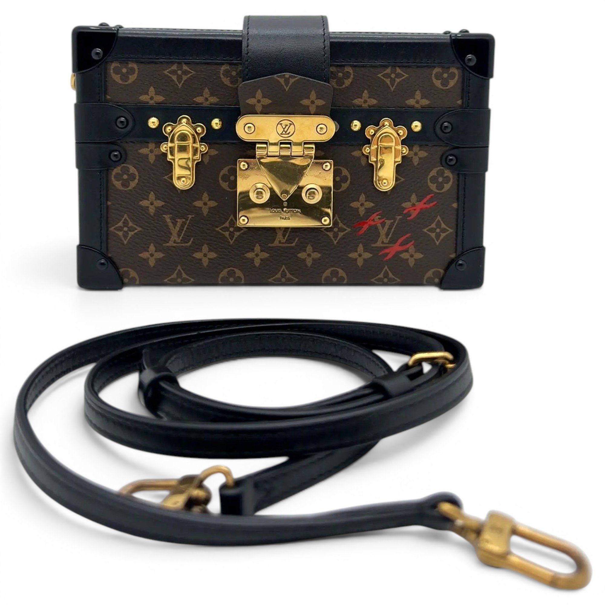 Petite Malle vinyl crossbody bag