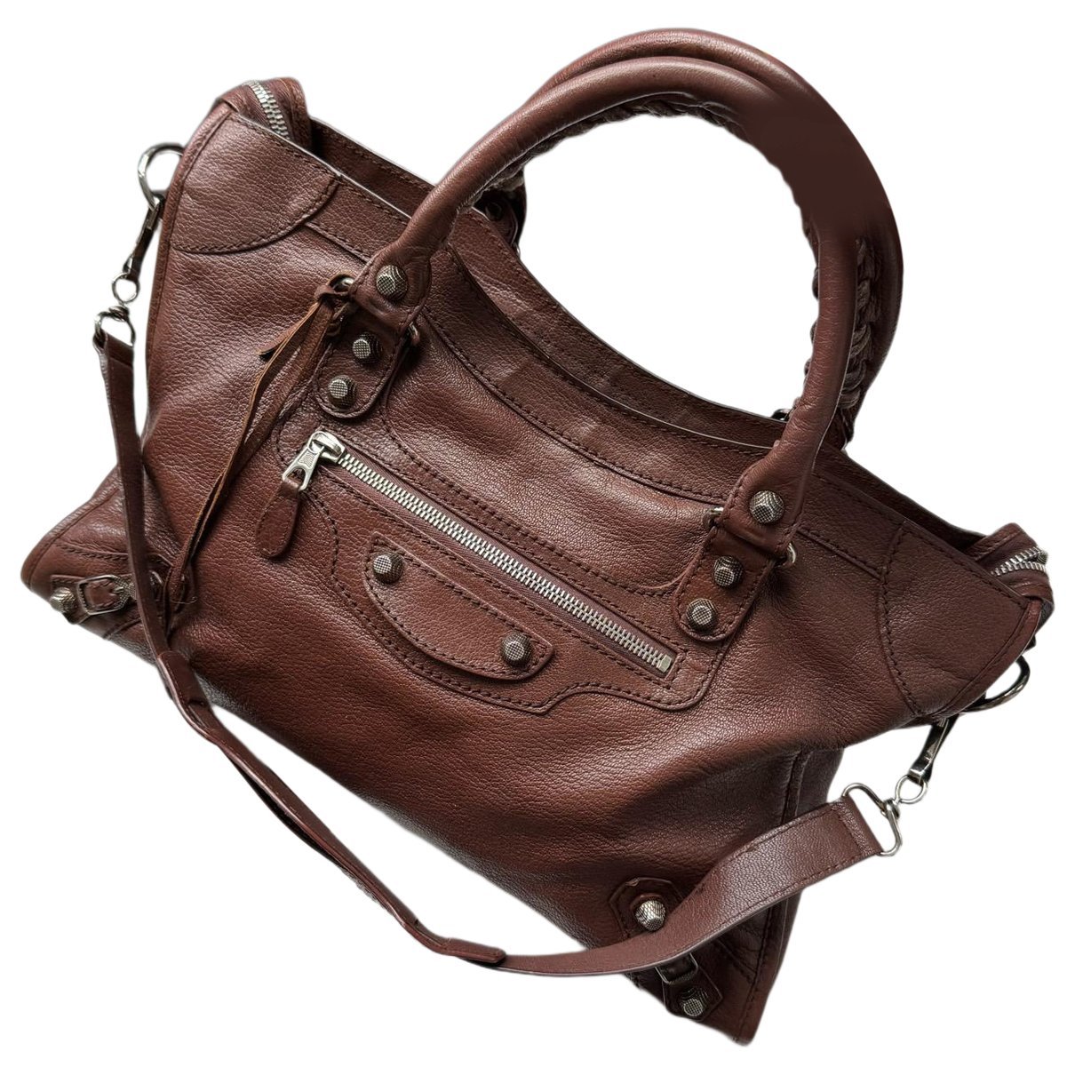 City leather handbag